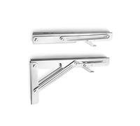 Supports d'étagère pliants Support d'étagères robustes Supports d'étagère pliables muraux en acier inoxydable pour dessus de table Table pliante Table murale, peu encombrant 2pcs 12-inch