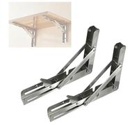 Supports d'étagère pliants Supports d'étagère robustes Supports d'étagère pliables muraux pour table à abattant, bureau pliant (support d'étagère uniquement) 2pcs 14-inch