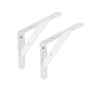 Supports d'étagère triangulaires flottants à angle droit en métal for étagère murale, for cuisine, salon, chambre à coucher, bureau, bar, décoration murale, 2 pièces(White,150x100mm/5.9x3.9in)