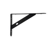 Supports d'étagère triangulaires robustes, 2 pièces, 6/8/10/12 pouces, montage mural en forme de L, attelle d'angle épaissie, support à Angle droit pour Bibliothèque Salon Chambre(Black 8inch)