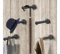 Supports d'étagère vintage en tuyau de fer pour étagère murale et rangement de livres dans le style steampunk (180 mm)