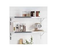 vidaXL Supports d'étagères 4 pcs modèle 30298 30x2,5x15,5 cm acier inoxydable argenté