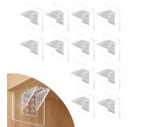 Supports d'étagères Autocollants, 12 Pièces Fixation Adhesive Murale Etagere, Fixation Étagère Sans Percer Transparent Pour Armoires, Panneaux, Placards, Bibliothèques, Penderies