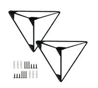 Supports D'étagères Dorés, Equerre Pour Etagere Flottants Robustes, Supports D'étagères Métalliques Muraux, Equerre Pour Etagere Fixes Triangulaires, 1 Lot De 2,black-25cm/9.8in