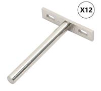 Supports d'étagères flottantes 12pcs invisible acier au carbone vidaXL