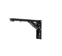 Supports d'étagères pliables Lot de 2 équerres fixation pliables for étagères, support rangement triangulaire à ouverture automatique en acier(10 inches black 2pcs)