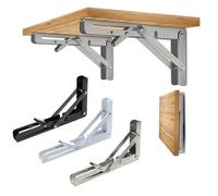 Supports d'étagères pliants robustes en acier, 2 pièces, conception murale pour Table d'établi, étagères de Table, support d'angle, quincaillerie domestique Silver 8 Inch