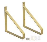 Supports D'étagères Robustes, Equerre Pour Etagere Décoratifs Muraux 20/25/30cm, Equerre Pour Etagere Triangulaires, 2x Supports D'étagères Flottants en Métal + Vis,gold-30cm/11.8in