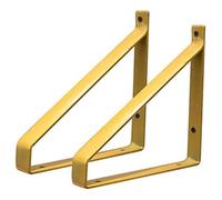 Supports d'étagères robustes, support métallique triangulaire mural, 15cm/20cm/25cm, for étagères ouvertes DIY, avec vis(Gold,25cm/10in)