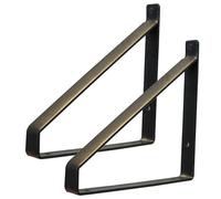 Supports d'étagères robustes, support métallique triangulaire mural, 15cm/20cm/25cm, for étagères ouvertes DIY, avec vis(Black,25cm/10in)