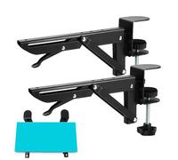 Supports D'extension De Support De Clavier-Clips Latéraux Pliants En Acier Sans Punch | Bouton Pour Clavier À Montage C-CLAMP 19x5,7 cm Pour Salle D'ordinateur, Salle D'étude, Bureau