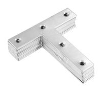 Supports en Forme de T Support plat en forme de T acier inoxydable, renfort d'angle à Angle droit, utilisé for fixer et connecter des meubles cadre bois, argent(40pcs)