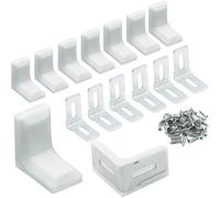Supports en L à Angle droit en plastique blanc, 40 pièces, Support d'angle en métal à 90 degrés pour étagère en bois, chaise, armoire Bo Brown-40PCS