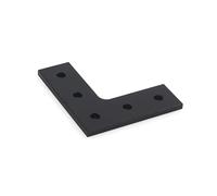 Supports En L Lot de 4 plaques de jonction à 5 trous, angle de 90 degrés, for profilés en aluminium(L2-Black)