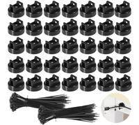 Supports magnétiques pour attaches de câbles, 35 bases magnétiques avec 100 attaches de câble, organisateur de gestion de fils multifonction pour bureau, PC, bureau à domicile, support de clips de