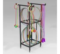 Supports Mobiles pour cerceaux de Hula Hoop, Support en métal pour Corde à Sauter pour Salle de Sport, Chariot de Rangement Noir pour cerceaux de Hula Hoop, Organisateur de cerceaux d'exerc