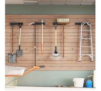 Supports muraux pour outils de jardin 4 pcs noir acier