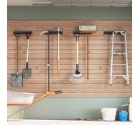 vidaXL Supports muraux pour outils de jardin 4 pièces en acier – Noir G
