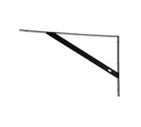 Supports muraux robustes avec revêtement noir pour charges lourdes en acier laminé à froid, montage facile dans les chambres, les placards, supports d'étagère en métal noir