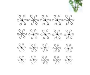 Supports Plantes Grimpantes, 20 Pièces, 4 Tailles,Supports Tiges Plastique | Design hexagonal pour maintenir les tiges, 4 tailles adaptées aux différentes phases de croissance des plantes