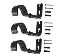 Supports pour Baraques À Rideaux En Fer Noir Résistante 3 Pièces pour Rideaux Epais