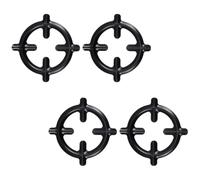 Supports pour Cuisinière à Gaz 4 Pièces en Fer, Anneaux Ronds | Montage Simple et Retrait Rapide, Usage Portable pour Camping, Noir, pour Petites Tasses, Cafetières et Mousseur