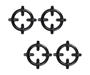 Supports pour Cuisinière à Gaz 4 Pièces en Fer, Anneaux Ronds | Montage Simple et Retrait Rapide, Usage Portable pour Camping, Noir, pour Petites Tasses, Cafetières et Mousseur