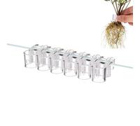 Supports pour d'aquarium - 6 pièces Support Transparent | Tasses Porte- suspendues | Fish Tank Home Hydroponics Cultivez la Culture de | Accessoire décoratif de fon