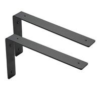 Supports pour étagères - ZEAICOS - Lot de 2 - Acier 3mm - Noir - 30cm
