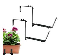 Supports pour jardinière, supports de jardinière, 2 supports réglables pour pots de fleurs - Support pour pots de fleurs pour fenêtres, supports de jardinières résistants pour garde-corps de pont