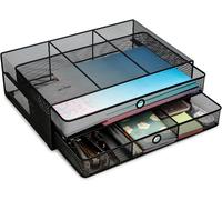 Supports Pour Moniteurs D'Ordinateur, Présentoir De Moniteur Avec Tiroirs Max 15Kgs, Organisateur De Bureau En Fil Métallique, Lapdesks, Noir