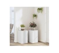 vidaXL Supports pour plantes 852915 2 pcs 30x30x50 cm Blanc Bois d'ingénierie