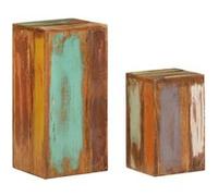 Supports pour plantes 2 pcs bois de récupération massif Multicolore G