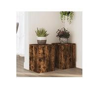 Supports pour plantes 2 pcs chêne fumé bois d'ingénierie, support de fleurs, support de pot, support pour plantes 852910