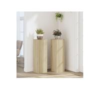 Supports pour plantes 2 pcs chêne sonoma bois d'ingénierie, support de fleurs, support de pot de plante, support de 852944