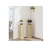 Supports pour plantes 2 pcs chêne sonoma bois d'ingénierie, support de fleurs, support de pot de plante, support de 852935