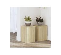 Supports pour plantes 2 pcs chêne sonoma bois d'ingénierie, support de fleurs, support de pot, support pour plantes 852899