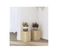 Supports pour plantes 2 pcs chêne sonoma bois d'ingénierie, support de fleurs, support de pot, support pour plantes 852890