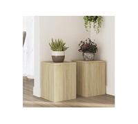 Supports pour plantes 2 pcs chêne sonoma bois d'ingénierie, support de fleurs, support de pot, support pour plantes 852908