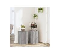 Supports pour plantes 2 pcs gris sonoma bois d'ingénierie, support de fleurs, support de pot, support pour plantes 852920