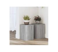 Supports pour plantes 2 pcs sonoma gris bois d'ingénierie, support de fleurs, support de pot, support pour plantes 852902