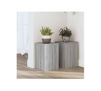 Supports pour plantes 2 pcs sonoma gris bois d'ingénierie, support de fleurs, support de pot, support pour plantes 852902