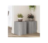 Supports pour plantes 2 pcs sonoma gris bois d'ingénierie, support de fleurs, support de pot, support pour plantes 852911