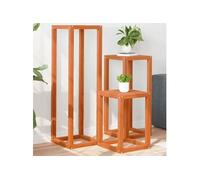 vidaXL – Supports pour plantes 3 pièces – Bois de pin massif, Marron cire