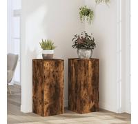 vidaXL Supports pour plantes 852924 - 2 pcs 30x30x70 cm bois d'ingénierie blanc