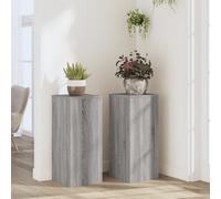 vidaXL Supports de plantes Chêne noir – Bois d'ingénierie – 80 cm – Lot de 2