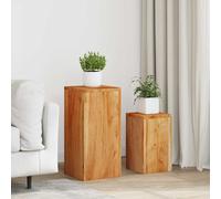 Supports pour Plantes Jardinières Maison 2 pcs Bois d'Acacia Massif vidaXL