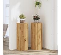 vidaXL Supports pour plantes Lot de 2 – Bois d'ingénierie chêne artisanal 80 cm