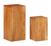 Supports Pour Plantes Meuble Fleurs Lot De 2 Bois D'acacia Massif Marron Helloshop26 02_0045300 Multicolore