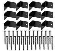 Supports pour poutres noires, pinces à clips pour poutres en acier 12 pièces | Connecteurs de toit noir quincaillerie supports pour poutres en bois pour garde-corps poutre plafond hangar clôture